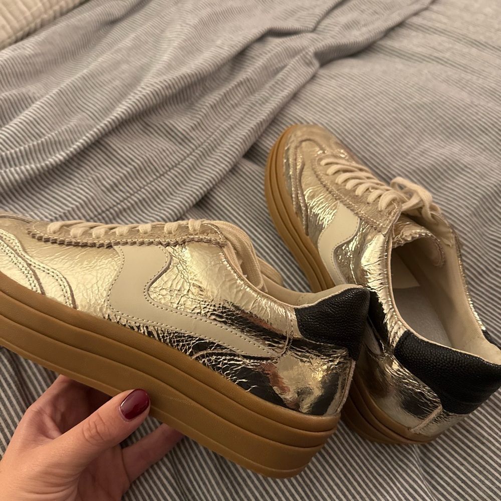 Gold Metallic Sneakers - Picture 3 of 3